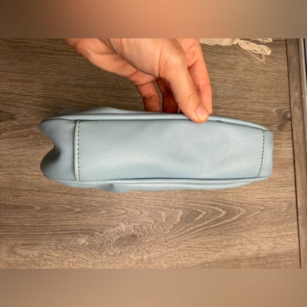 Olivia & Kate Light Blue Faux Leather Mini Shoulder Bag - Picture 8 of 10